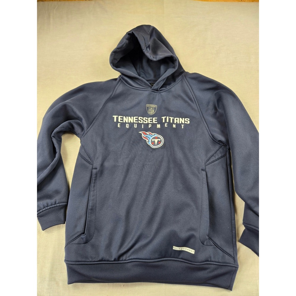 NFL Team Apparel Tennessee Titans Youth XL Navy Blue Performance Fleece Hoodie